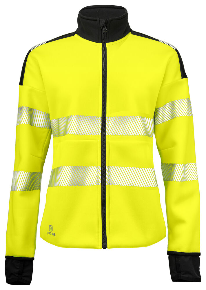ProJob 6111 Sweatshirt Dame EN ISO 20471 Kl 3/2 – Yellow/Black