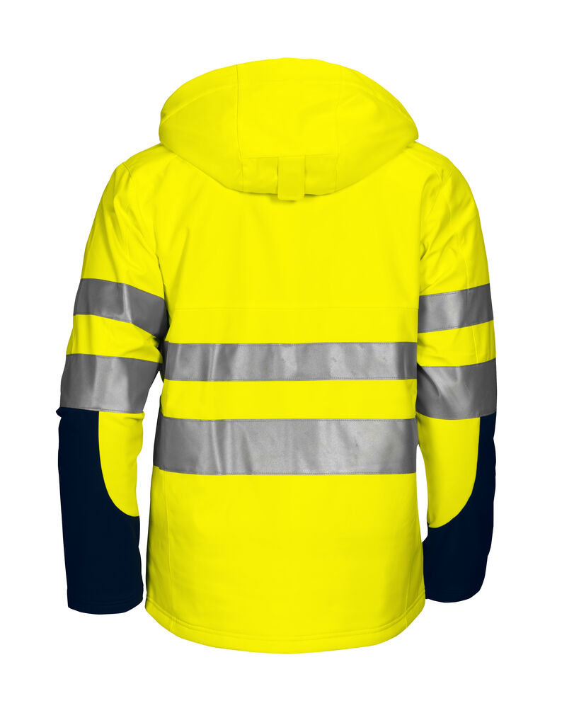 ProJob 6420 Softshelljakke EN ISO 20471 Kl 3/2 fôret – bakside