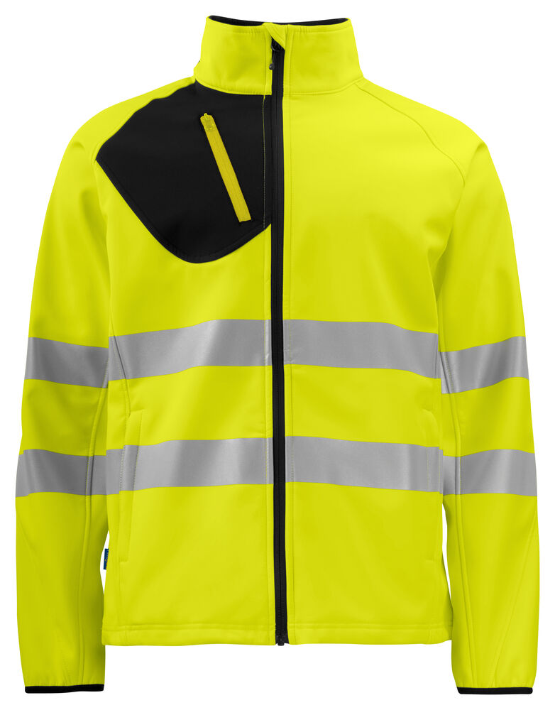 ProJob 6432 Softshelljakke EN ISO 20471 Kl 3/2 – Yellow/Black