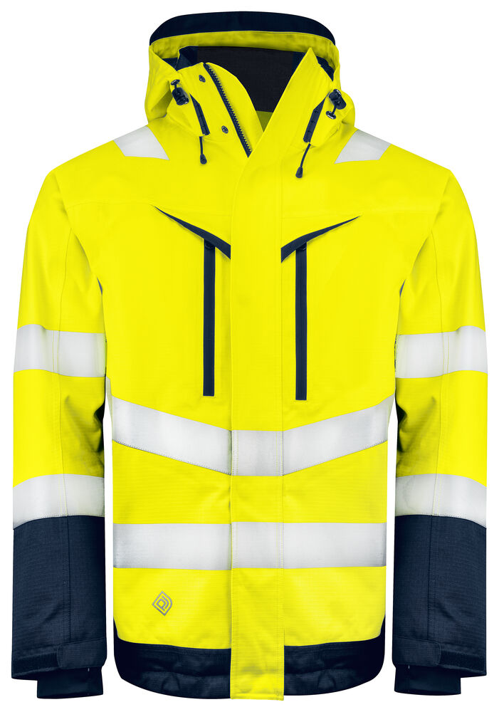 ProJob 6453 Funksjonsjakke EN ISO 20471 KLASSE 3 Fôret – Yellow / Navy