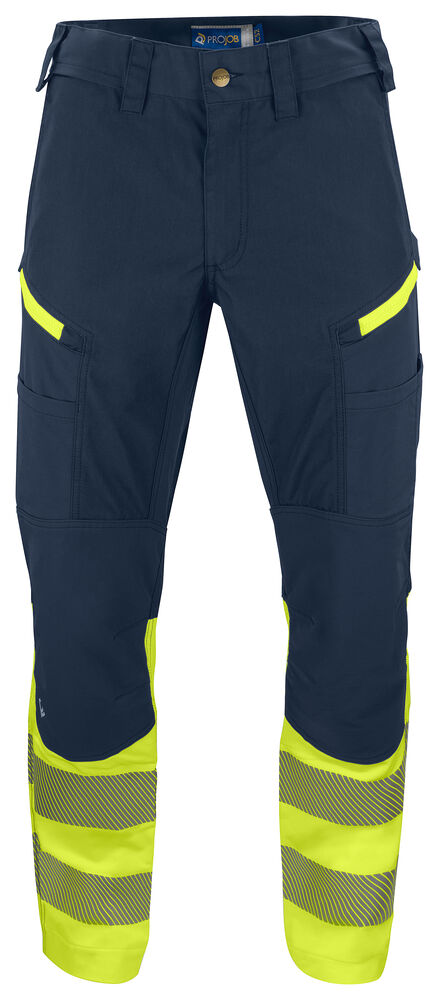 ProJob 6528 Servicebukse Stretch EN ISO 20471 Kl 1 – Yellow/Navy