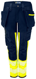 ProJob 6543 Håndverksbukse Stretch Dame EN ISO 20471 Klasse 1 – Yellow/Navy