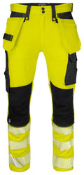 ProJob 6571 Håndverksbukse Stretch EN ISO 20471 Kl 2 – Yellow/Black