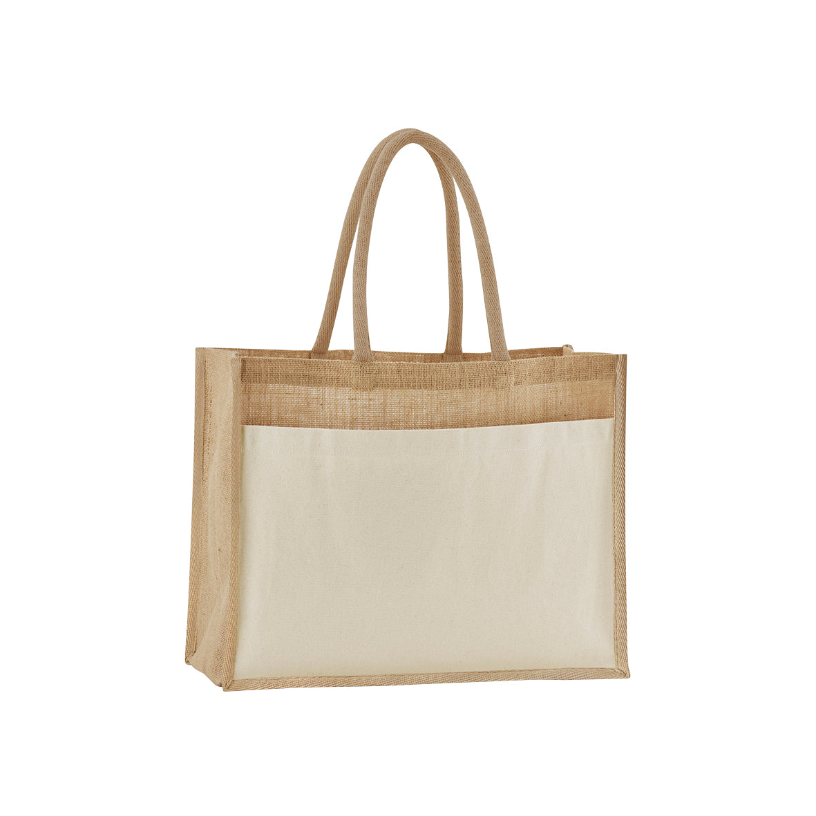 Westford Mill Cotton pocket natural starched jute shopper – Natural