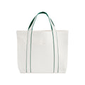 Westford Mill Courtside Medium Tote – Soft White/Bottle Green