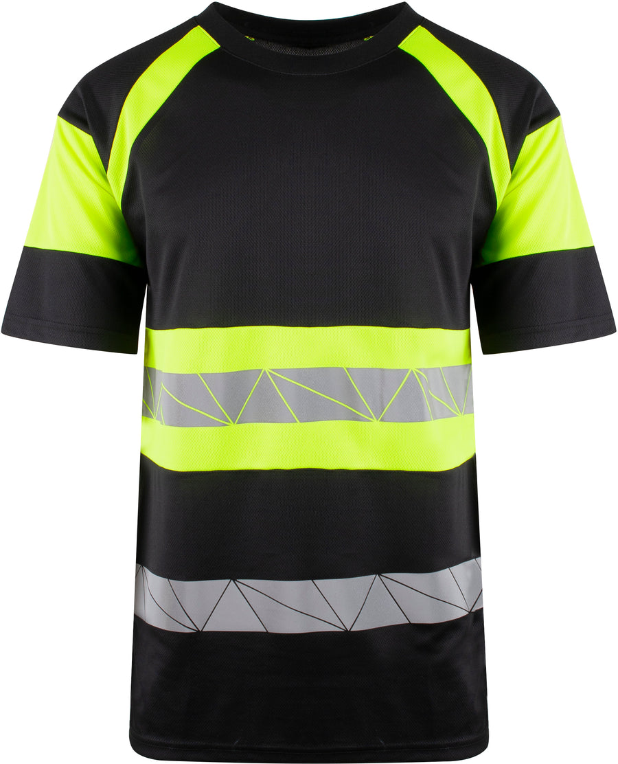 YOU Brande t-skjorte – Sort/Safety Gul