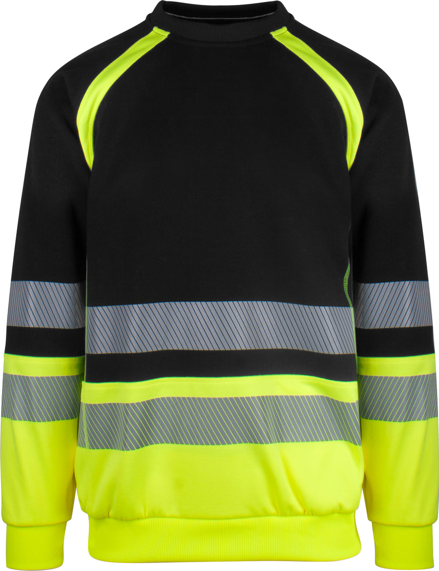 YOU Crossover Crew neck – Sort/Safety Gul